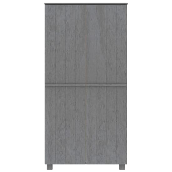 Carson Solid Pine Wood Wardrobe With 2 Doors In Dark Grey