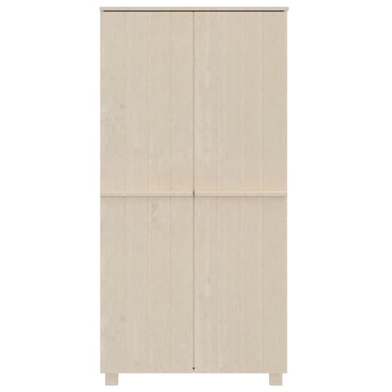 Carson Solid Pine Wood Wardrobe With 2 Doors In Honey Brown