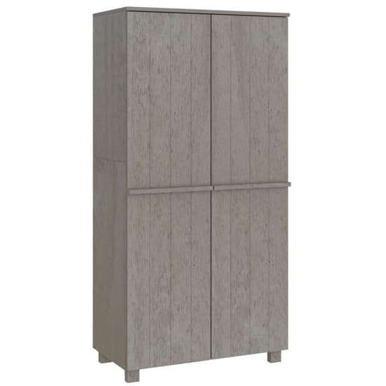 Carson Solid Pine Wood Wardrobe With 2 Doors In Light Grey