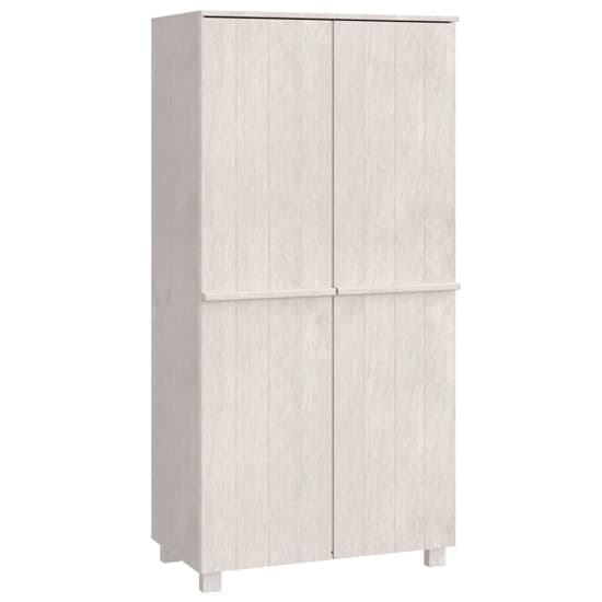 Carson Solid Pine Wood Wardrobe With 2 Doors In White