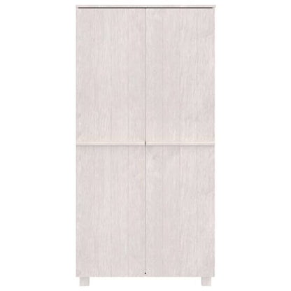 Carson Solid Pine Wood Wardrobe With 2 Doors In White