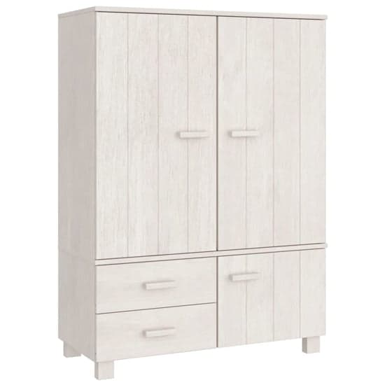 Carson Solid Pine Wood Wardrobe With 3 Doors In White