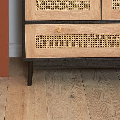 Celina Wooden Wardrobe With 2 Doors 1 Drawer In Black