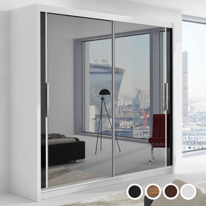 Chicago Sliding Door Wardrobe - Black, White, Wenge, Walnut