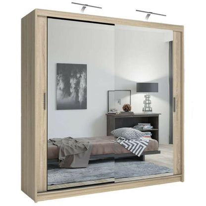 FURCO | Chicago II | 2 Door Sliding Mirrored Wardrobe | Sophisticated Grey | Contemporary Design