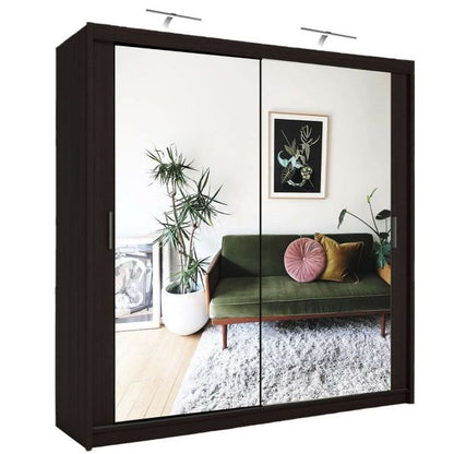 FURCO | Chicago II | 2 Door Sliding Mirrored Wardrobe | Sophisticated Grey | Contemporary Design