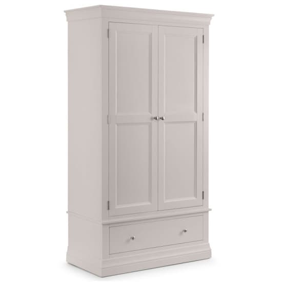 Calida Wooden Wardrobe With 2 Door And 1 Drawer In Light Grey
