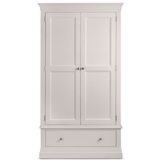 Calida Wooden Wardrobe With 2 Door And 1 Drawer In Light Grey