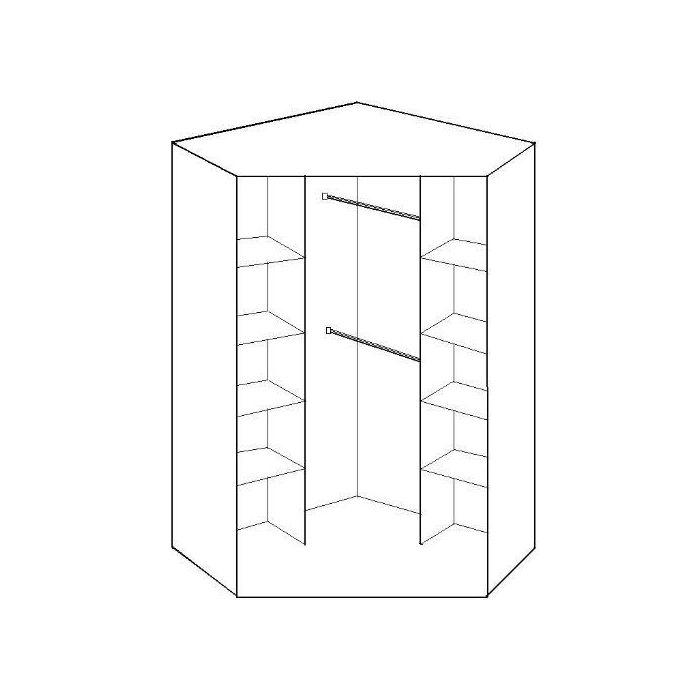 Clappen White Gloss 2 Door Mirrored Corner Wardrobe | Space-Efficient & Modern | Furco