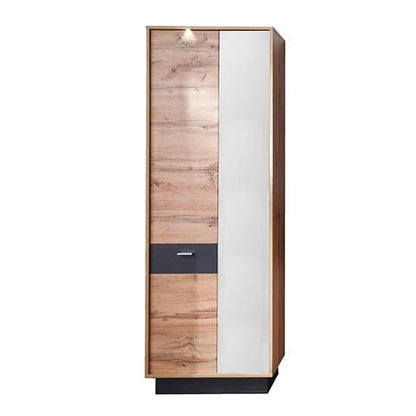 Coyco LED Wooden Wardrobe In Wotan Oak And Grey