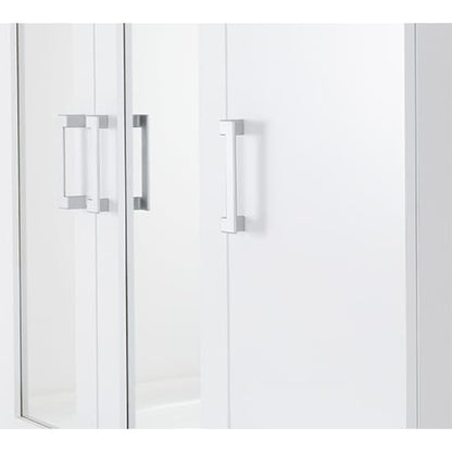 Crieff Mirrored Wardrobe With 3 Doors 2 Drawers In White