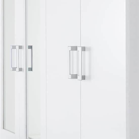 Crieff Mirrored Wardrobe With 4 Doors 2 Drawers In White