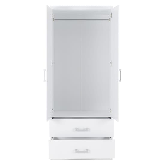 Crieff Wooden Wardrobe With 2 Doors And 2 Drawers In White