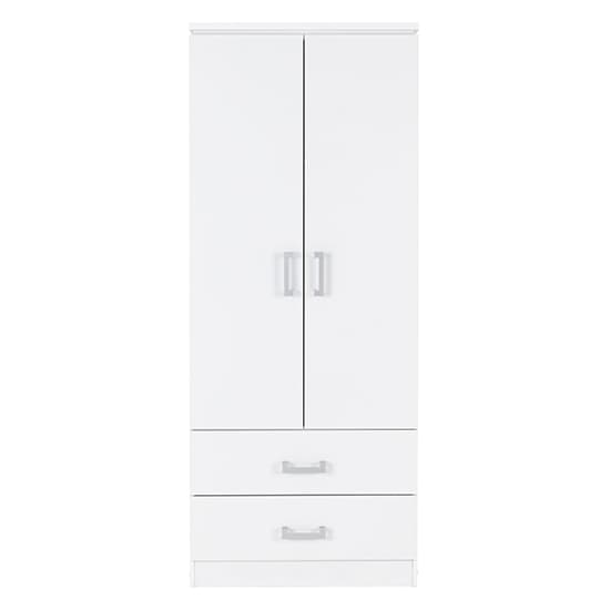 Crieff Wooden Wardrobe With 2 Doors And 2 Drawers In White