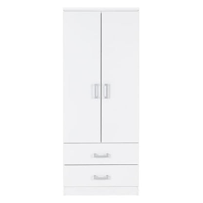 Crieff Wooden Wardrobe With 2 Doors And 2 Drawers In White