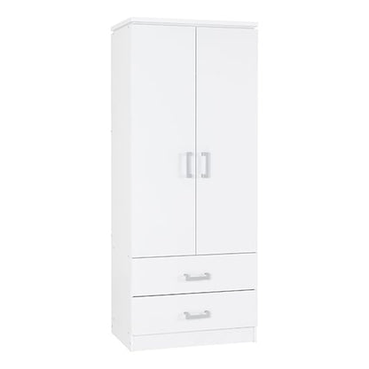 Crieff Wooden Wardrobe With 2 Doors And 2 Drawers In White