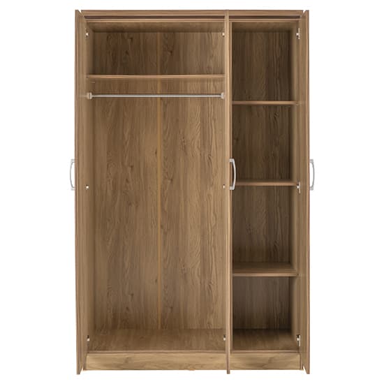 Crieff Mirrored Wardrobe With 3 Doors In Oak Effect