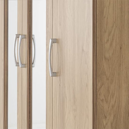 Crieff Mirrored Wardrobe With 3 Doors In Oak Effect