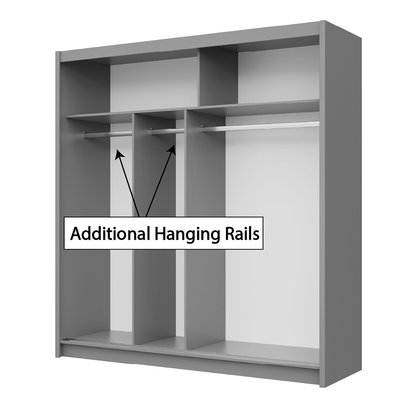 Dexter Sliding 2 Door 203cm Wardrobe - Grey