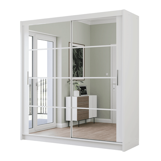 Dexter Sliding 2 Door 203cm Wardrobe - White