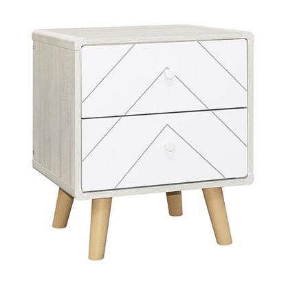 Davis Wooden Bedroom Set With Wardrobe In Dusty Grey And White