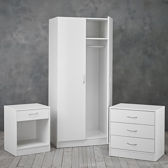 Deltas Wooden Bedroom Wardrobe Furniture Set In White