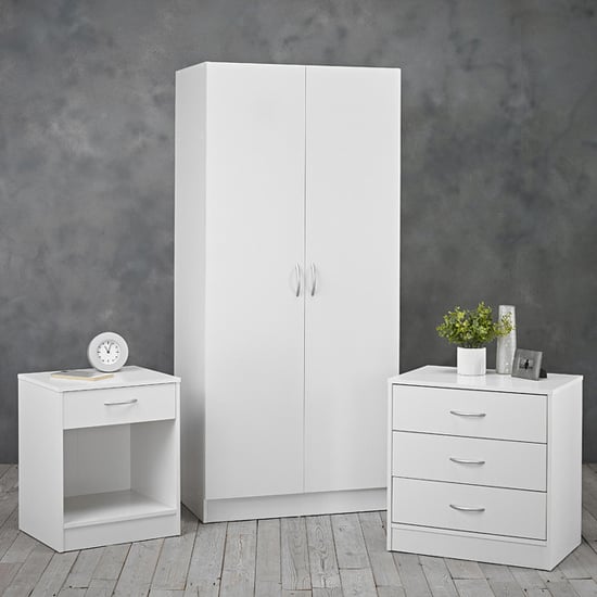 Deltas Wooden Bedroom Wardrobe Furniture Set In White