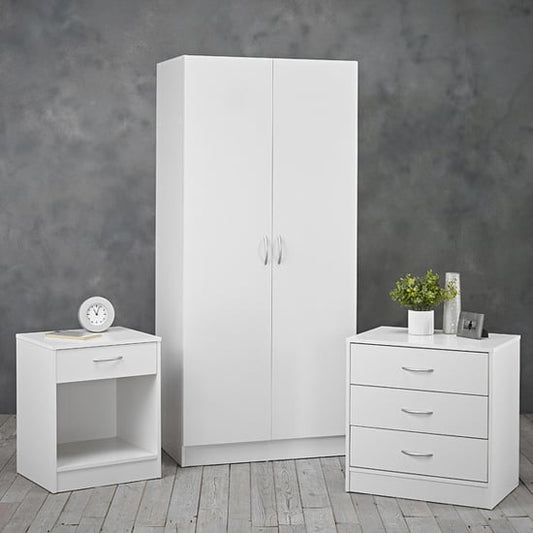 Deltas Wooden Bedroom Wardrobe Furniture Set In White