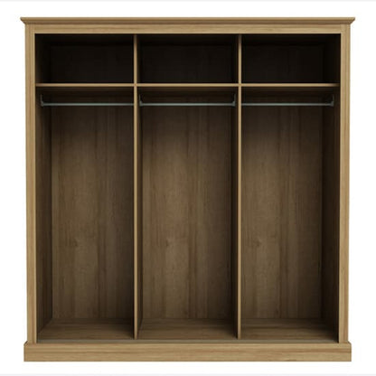 Devan Wooden Sliding Wardrobe With 3 Doors In Oak
