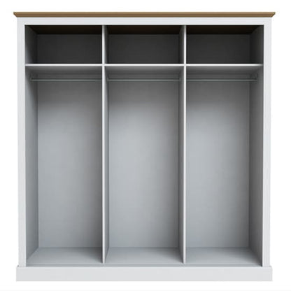 Devan Wooden Sliding Wardrobe With 3 Doors In White