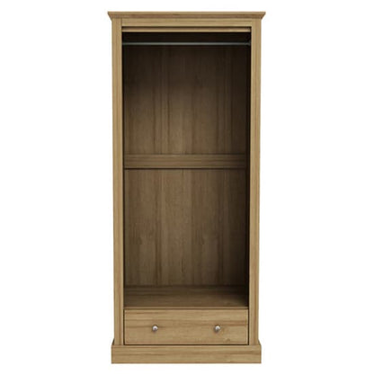 Devan Wooden Wardrobe With 2 Doors And 1 Drawer In Oak