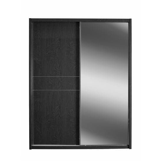 Devito Wooden Sliding 2 Door Wardrobe In Grey Gloss Grain Effect