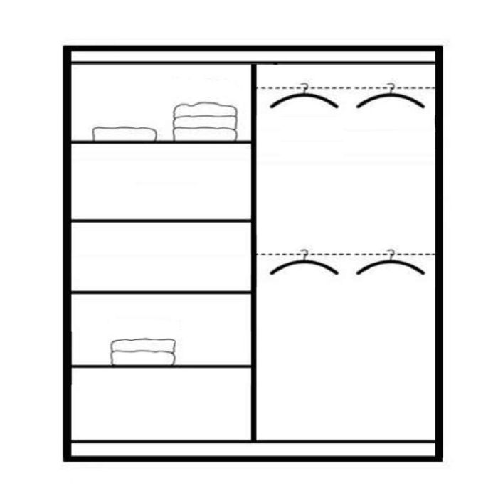 Diego Sliding Door 200cm Wardrobe - White