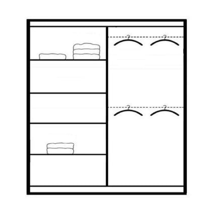 Diego Sliding Door 200cm Wardrobe - White