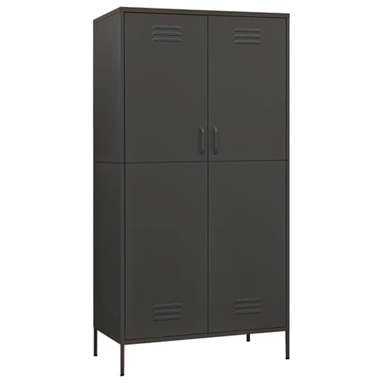 Emrik Steel Wardrobe With 2 Doors In Anthracite