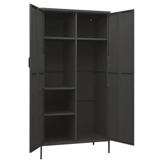 Emrik Steel Wardrobe With 2 Doors In Anthracite