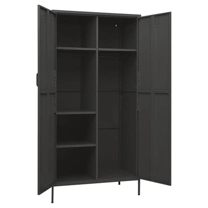Emrik Steel Wardrobe With 2 Doors In Anthracite