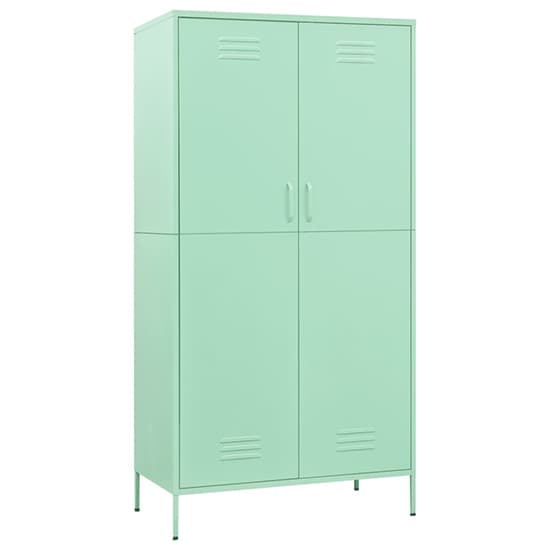 Emrik Steel Wardrobe With 2 Doors In Mint