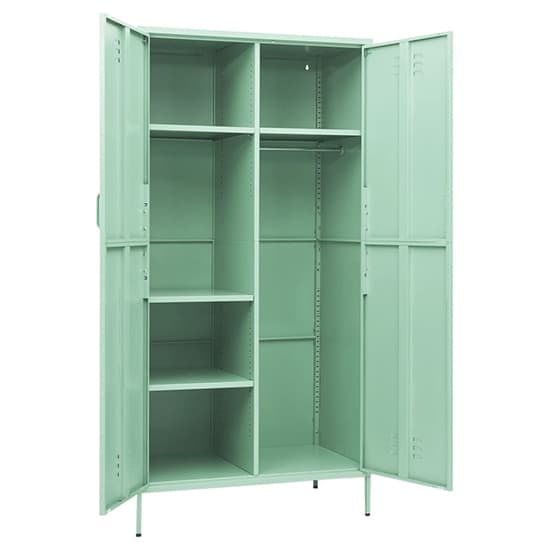 Emrik Steel Wardrobe With 2 Doors In Mint
