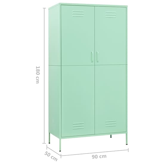 Emrik Steel Wardrobe With 2 Doors In Mint