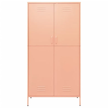 Emrik Steel Wardrobe With 2 Doors In Pink