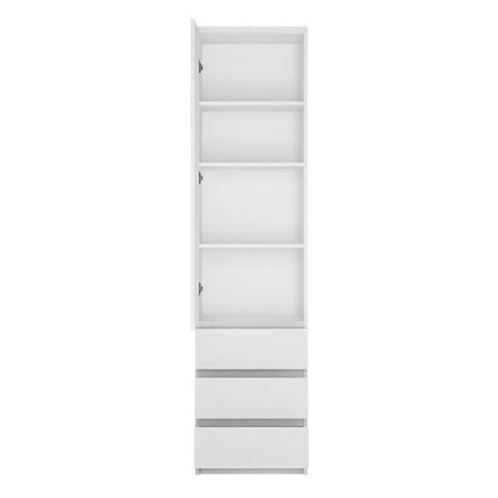 Fank Wardrobe Tall Narrow With 1 Door 3 Drawer In White