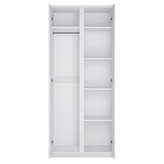 Fank Wooden Double Door Wardrobe In Alpine White