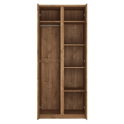 Fank Wooden Double Door Wardrobe In Ribbeck Oak