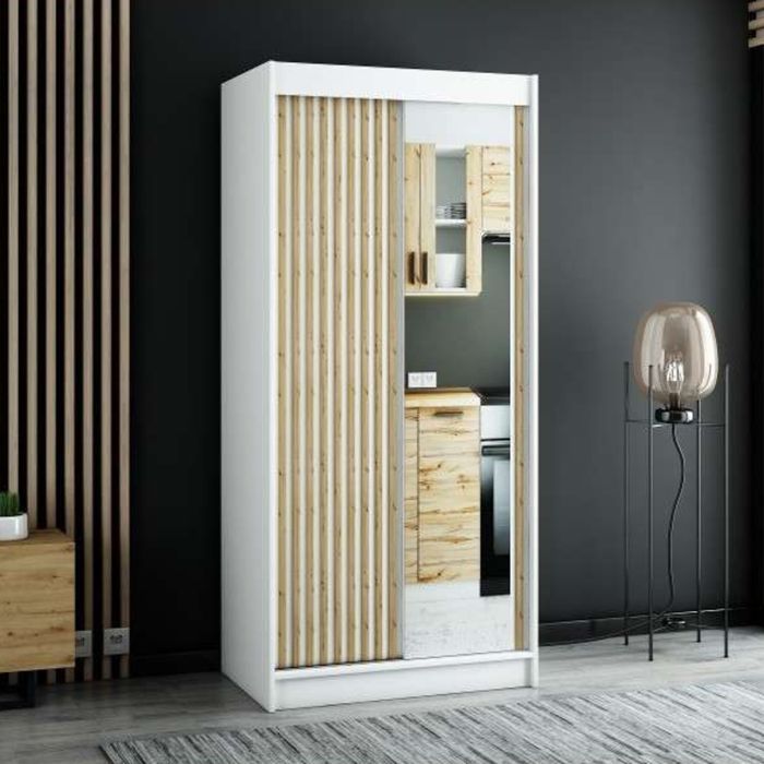 Gloucester I 100cm Sliding 2 Door Wardrobe - White