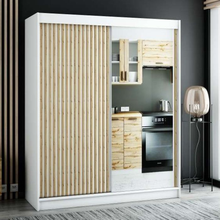 Gloucester II 180cm Sliding 2 Door Wardrobe with Mirror - White