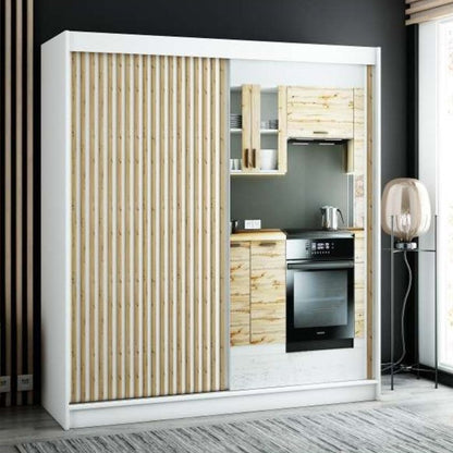 Gloucester II 200cm Sliding 2 Door Wardrobe with Mirror - Artisan Oak
