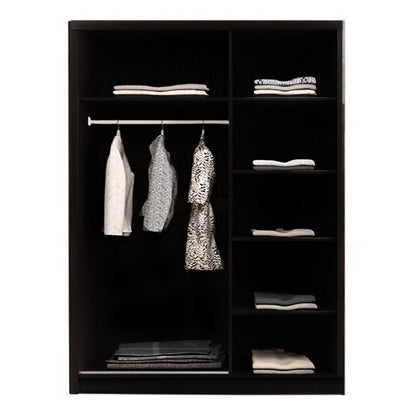 FURCO | Fizzier Black | 3 Door Mirror Hinged Wardrobe | 120 cm | Sophisticated & Contemporary