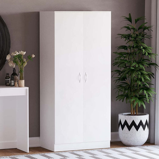 FURCO | Fizzier | White 2 Door Hinged Wardrobe | 71 cm | Compact & Clean Design