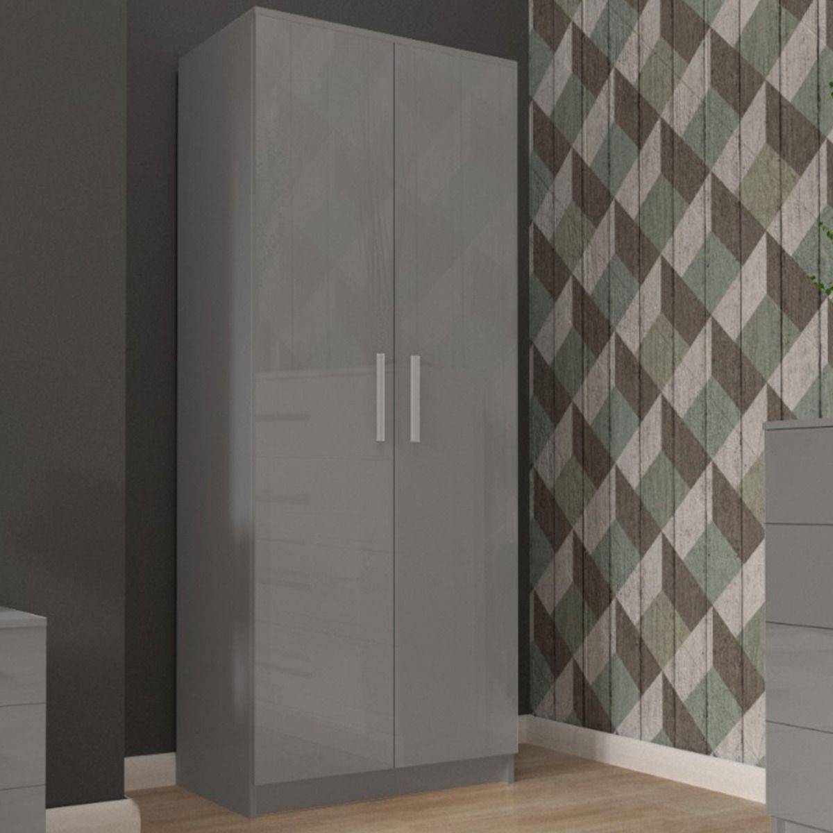 FURCO | Fizzier | White 2 Door Hinged Wardrobe | 71 cm | Compact & Clean Design